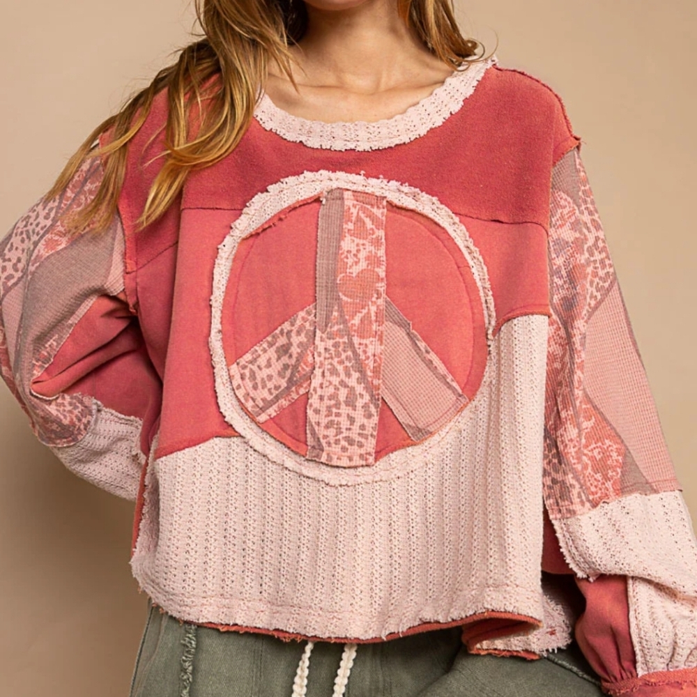 Pol Peace Patchwork Pullover - image 1